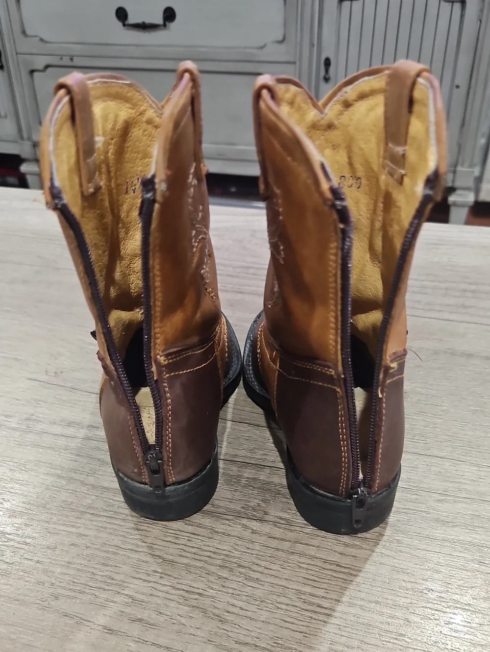 Kids Two-Tone Brown Cowboy Boots - Tan & Dark Brown